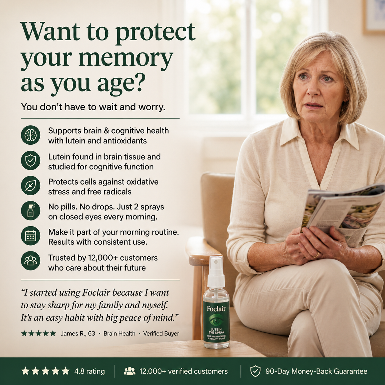 Foclair - Lutein Eye Spray For Memory & Brain Health