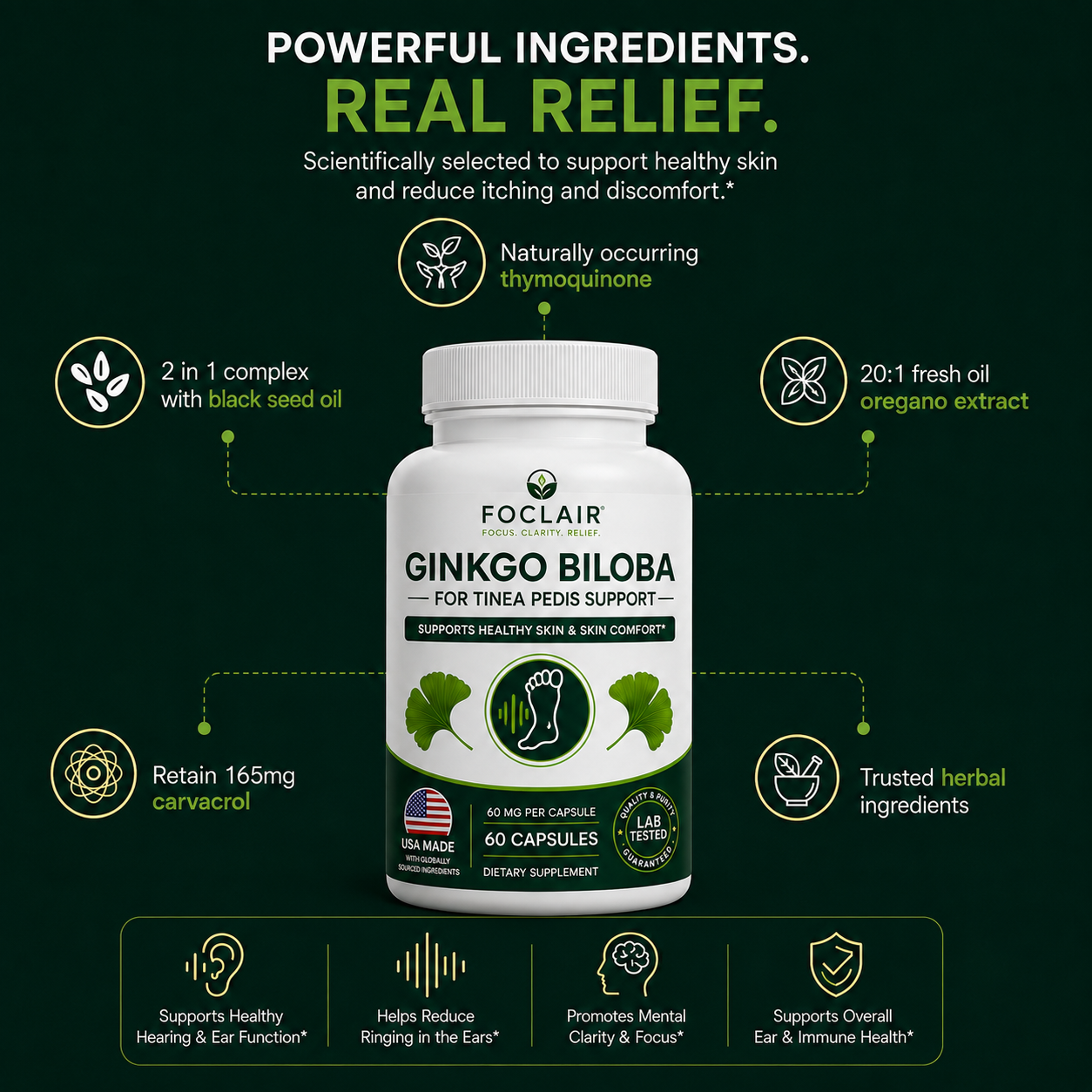Foclair Gingko Biloba Oil - Helps With Tinea Pedis