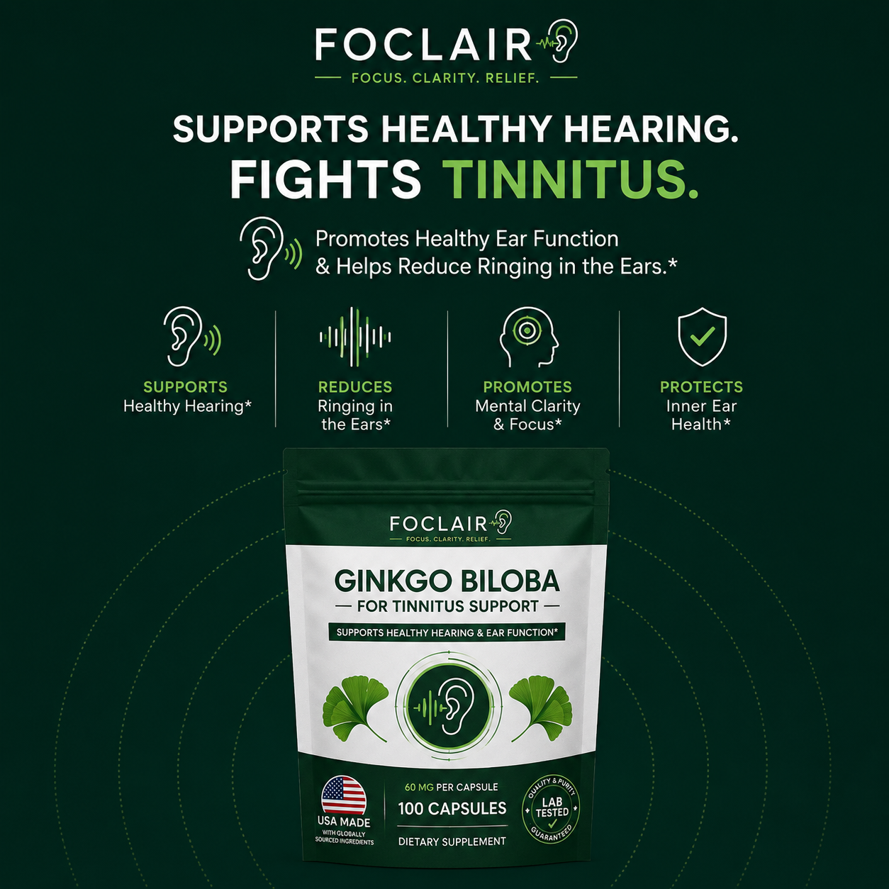 Foclair Gingko Biloba Oil - Helps With Titannius