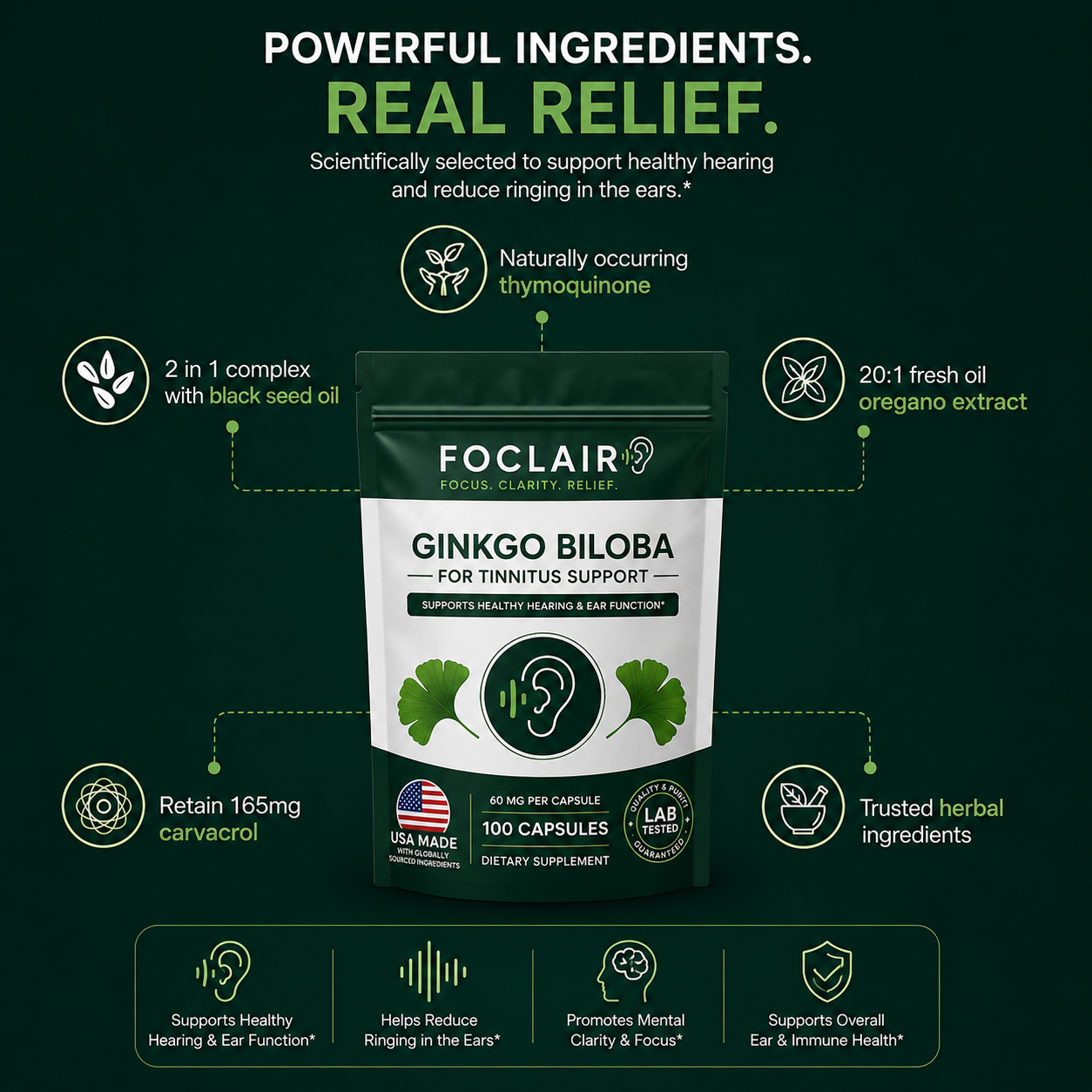 Foclair Gingko Biloba Oil - Helps With Titannius