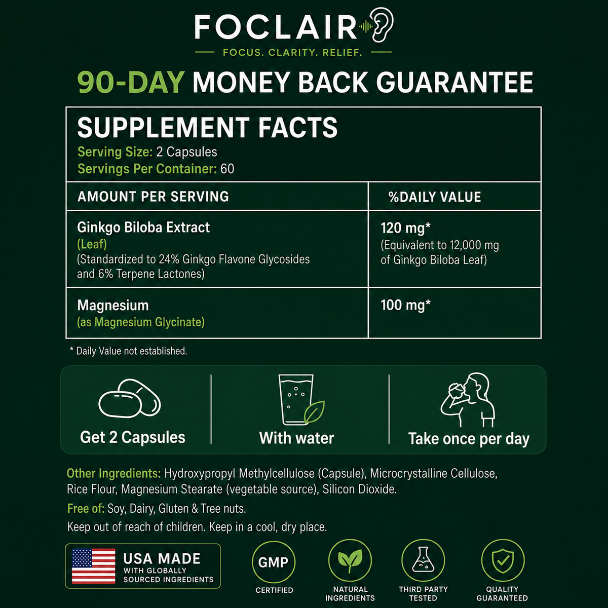 Foclair Gingko Biloba - Helps With Varicose Veins