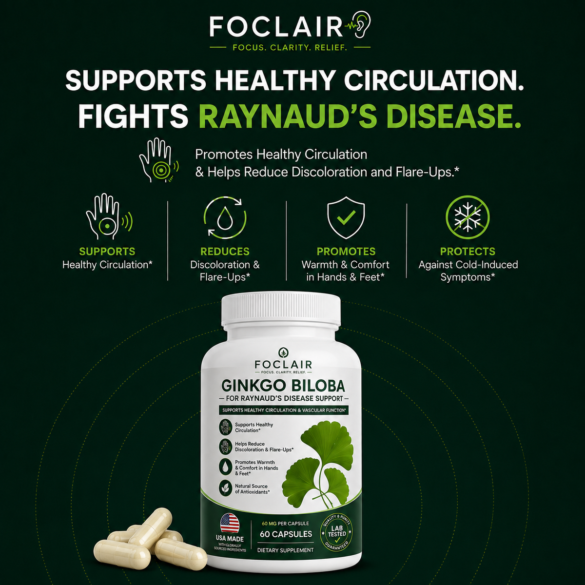 Foclair Gingko Biloba Oil - Helps With Raynaud’s Disease (Raynaud’s Phenomenon)