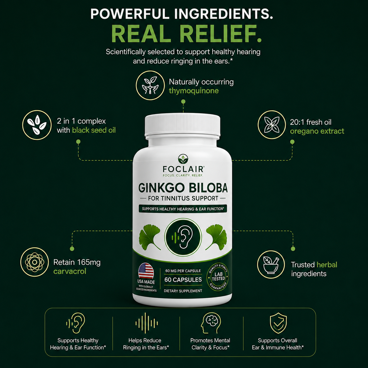 Foclair Gingko Biloba Oil - Helps With Swollen legs/ankles (edema)
