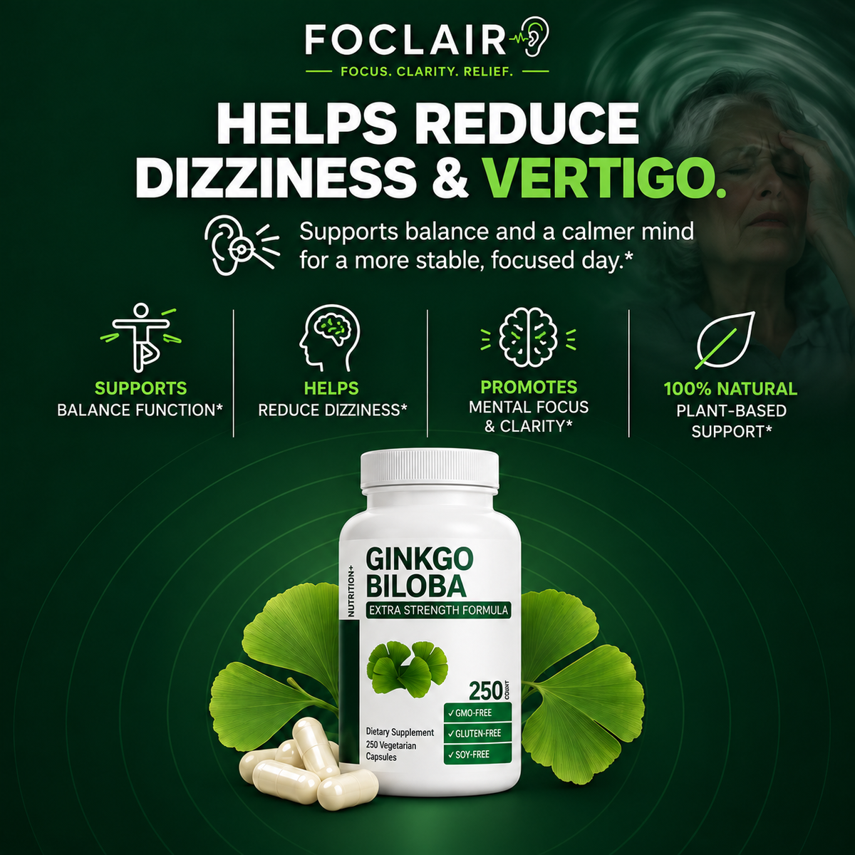 Foclair Gingko Biloba - Helps With Vertigo